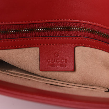 Gucci Calfskin Matelasse Large GG Marmont Shoulder Bag Hibiscus Red 8 of 10