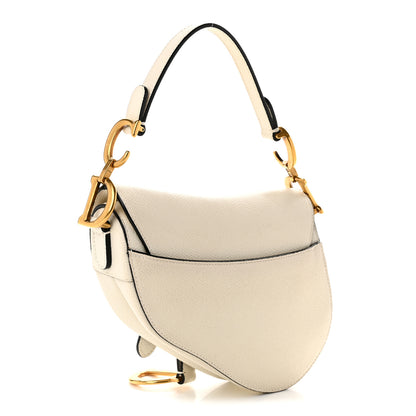 Christian Dior Grained Calfskin Mini Saddle Bag White 2 of 9