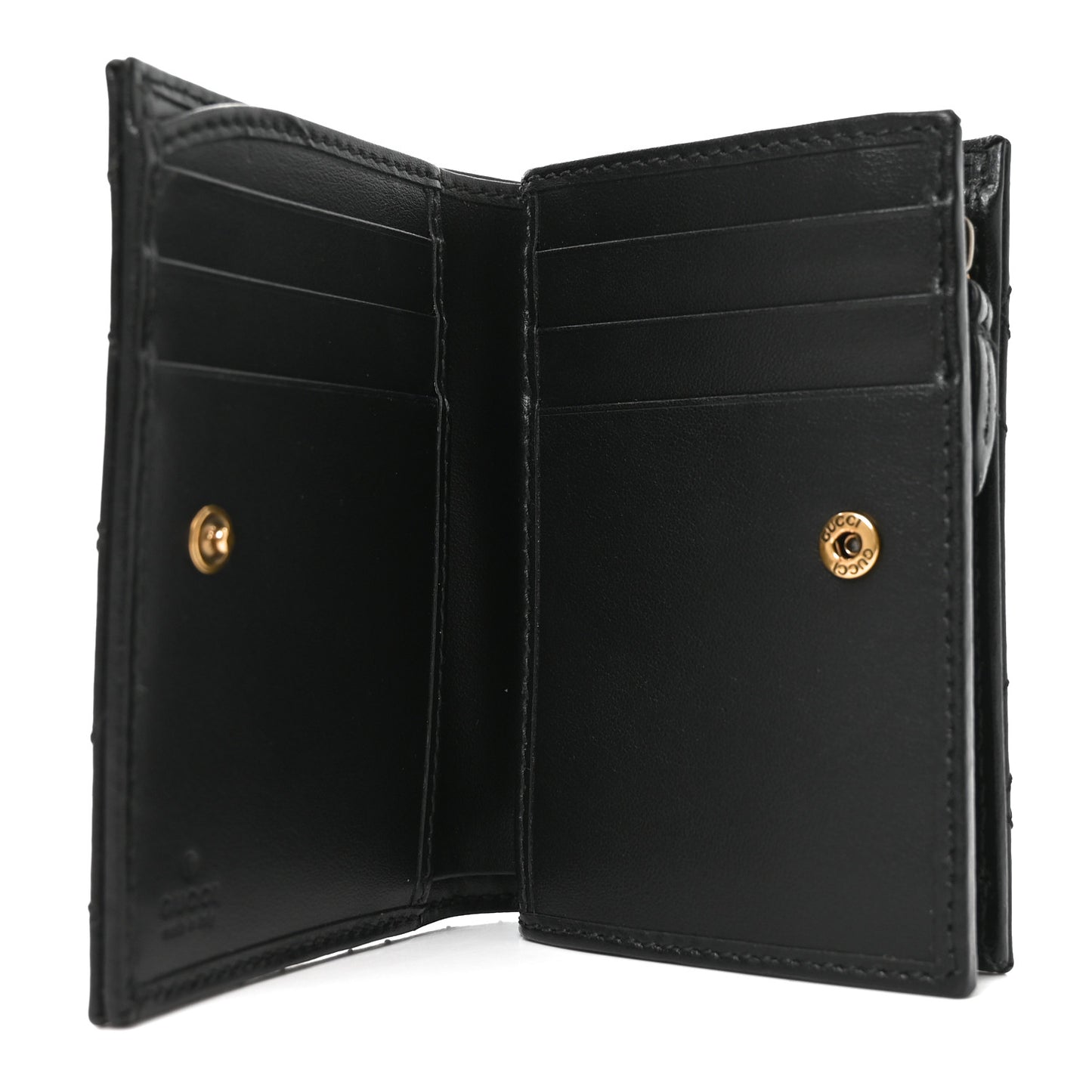 Calfskin Matelasse GG Marmont Card Case Wallet Black
