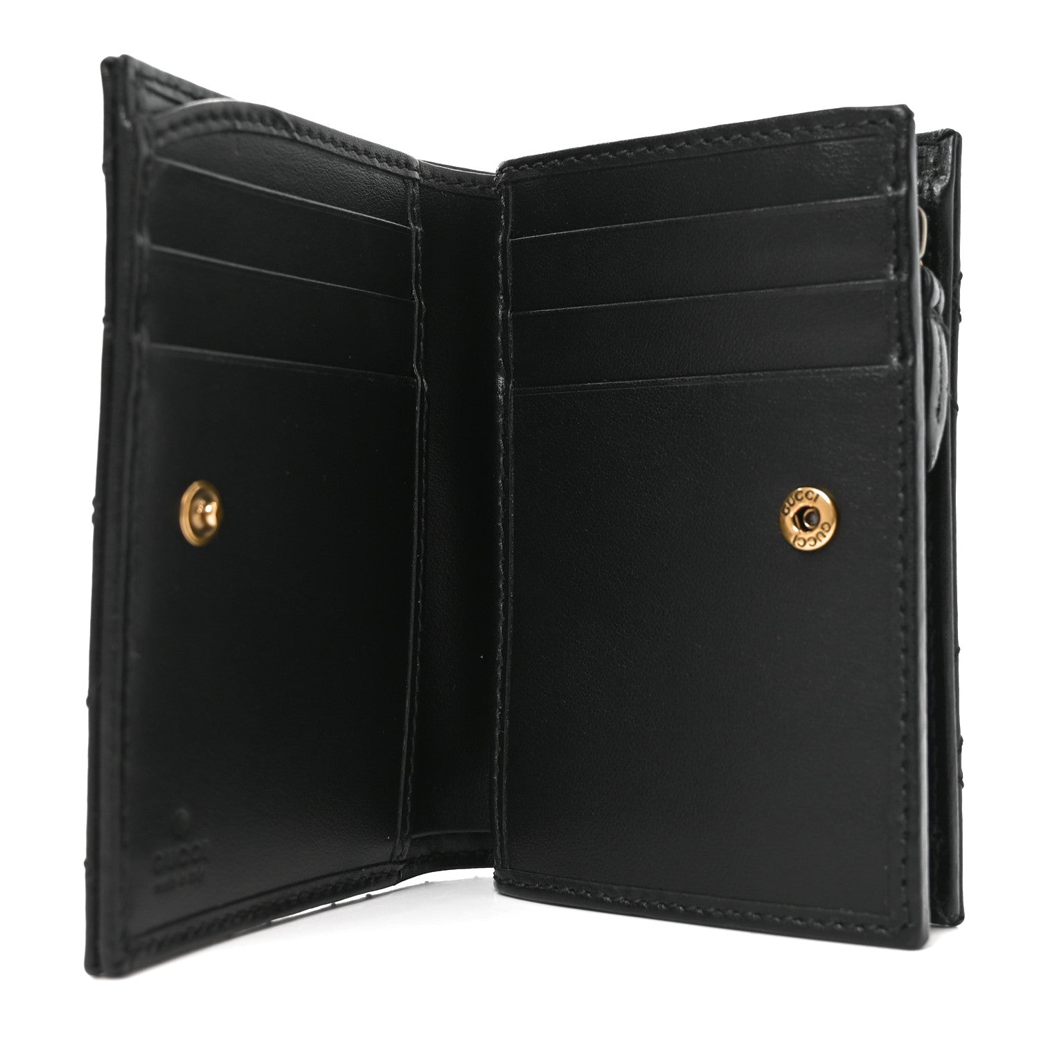 Gucci Calfskin Matelasse GG Marmont Card Case Wallet Black 5 of 8