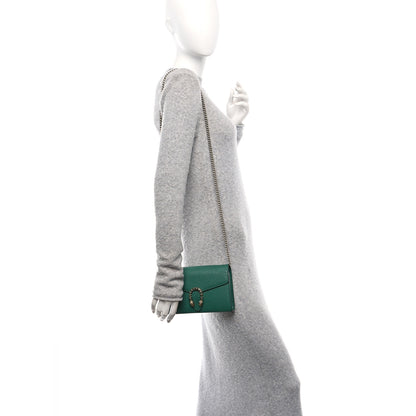 Gucci Calfskin Mini Dionysus Chain Wallet Emerald 2 of 10