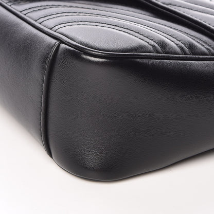 Gucci Calfskin Matelasse Small GG Marmont Shoulder Bag Black 10 of 10