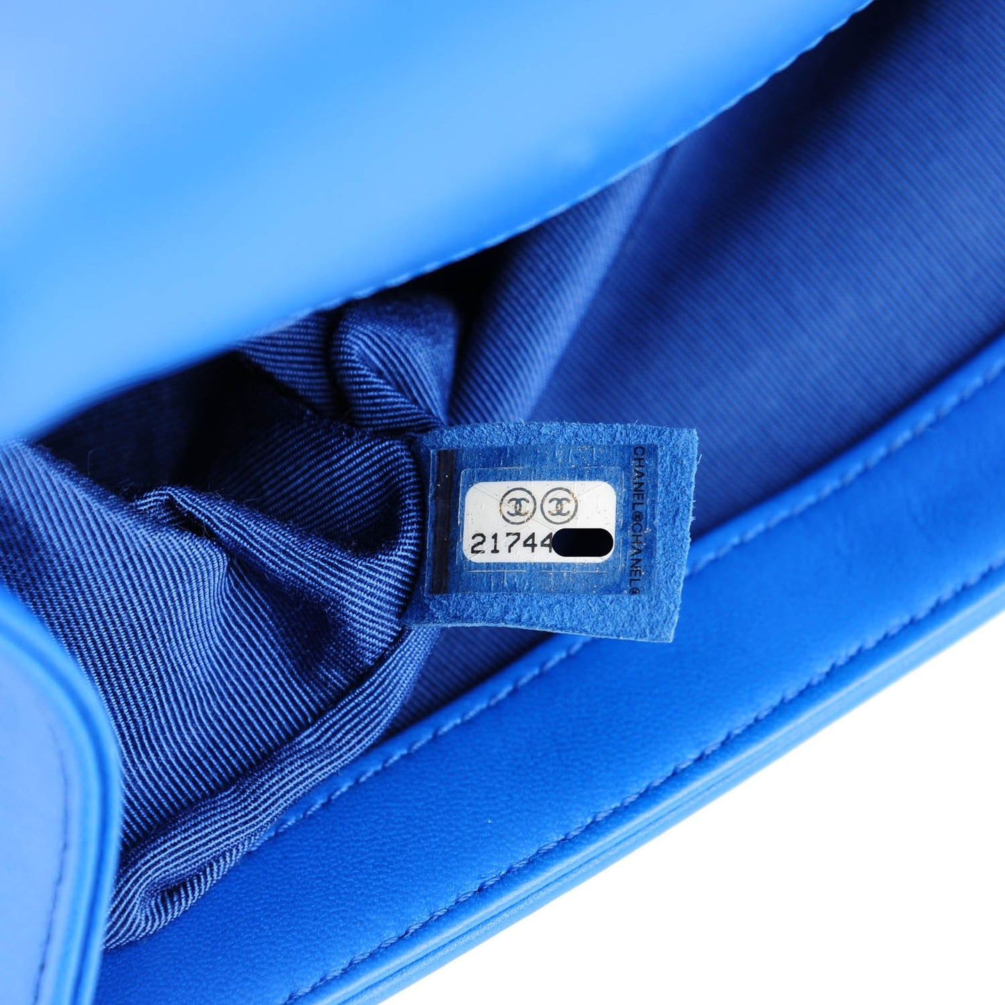 Lambskin Quilted Medium Boy Flap Blue