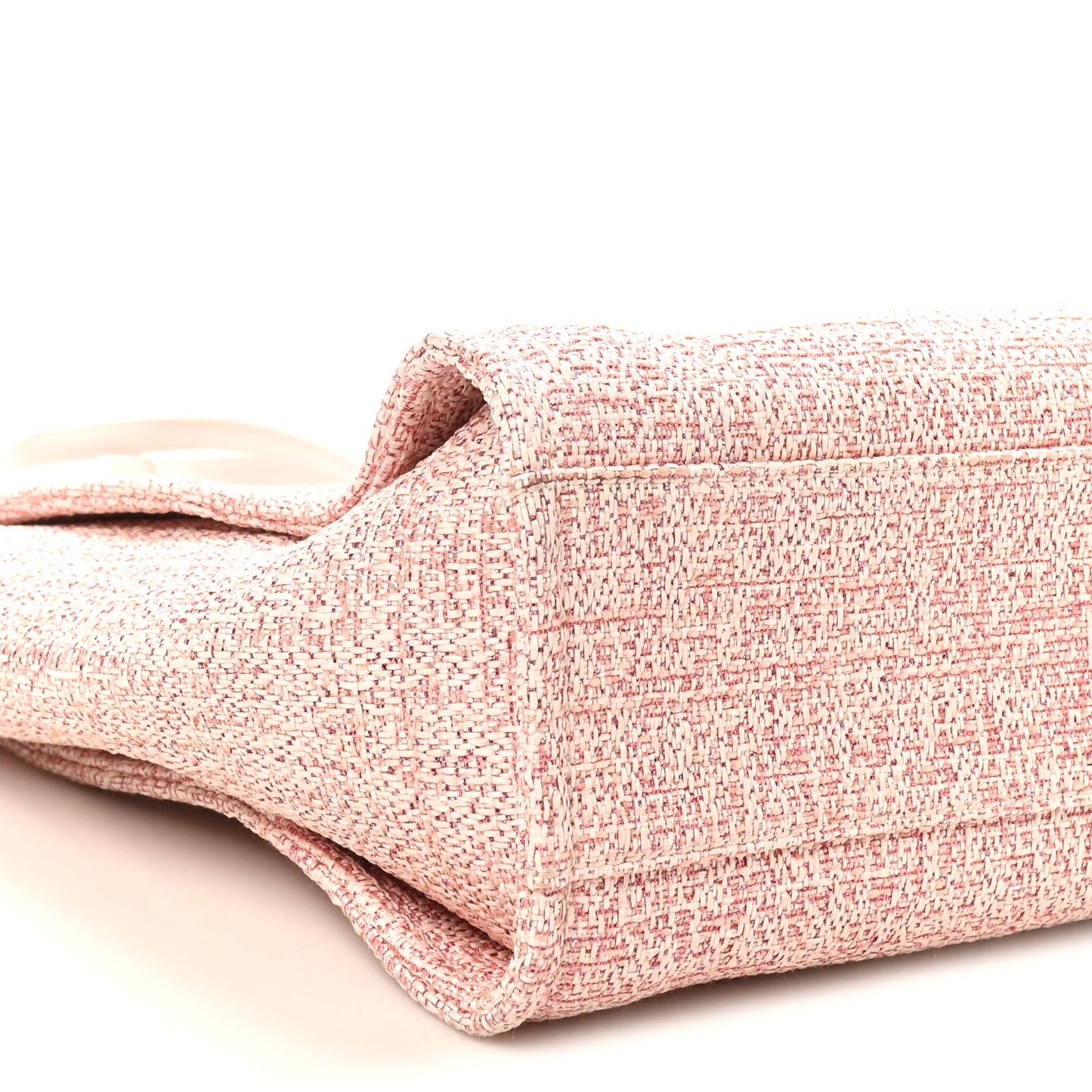 Lurex Boucle Small Deauville Tote Pink