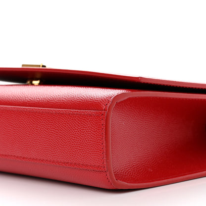 Saint Laurent Grain De Poudre Medium Monogram Kate Satchel Red 10 of 14
