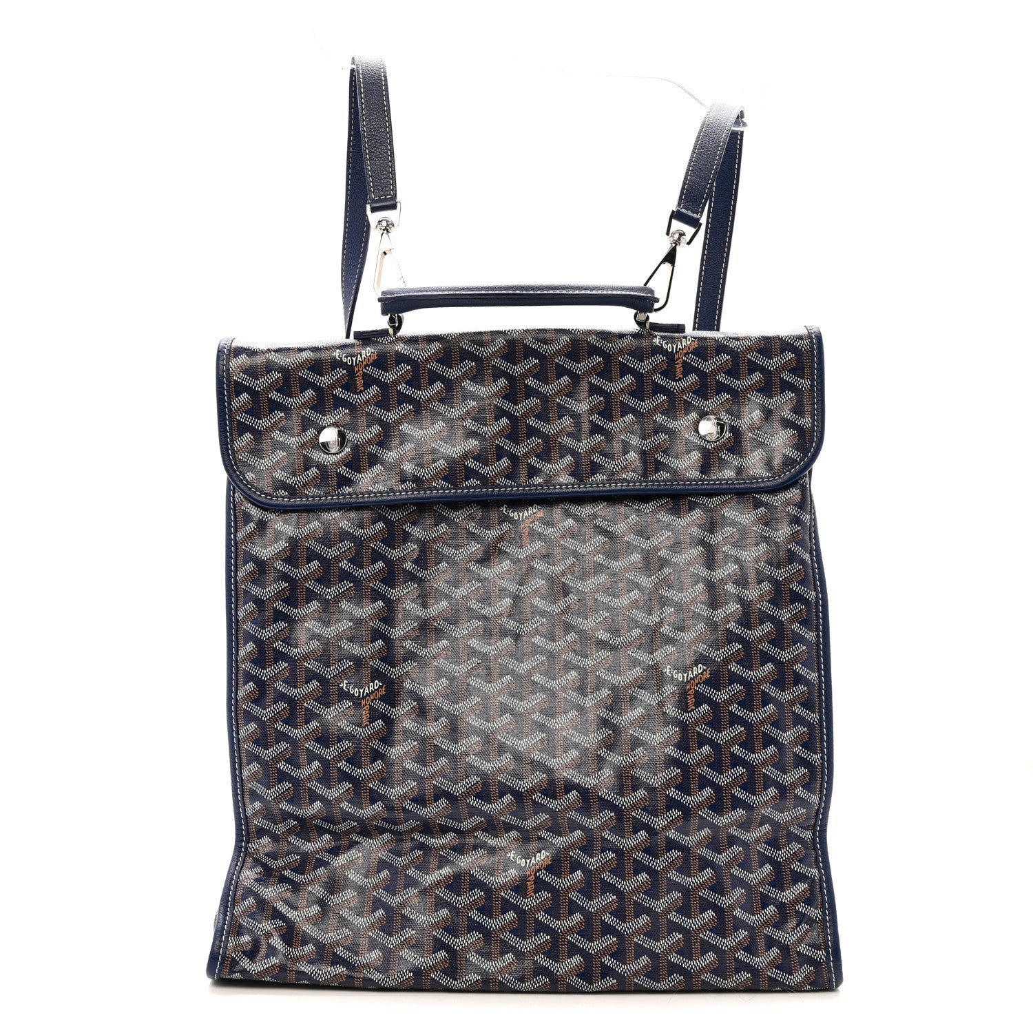 Goyard Goyardine Saint Leger Soft Briefcase Backpack Navy 1 of 12