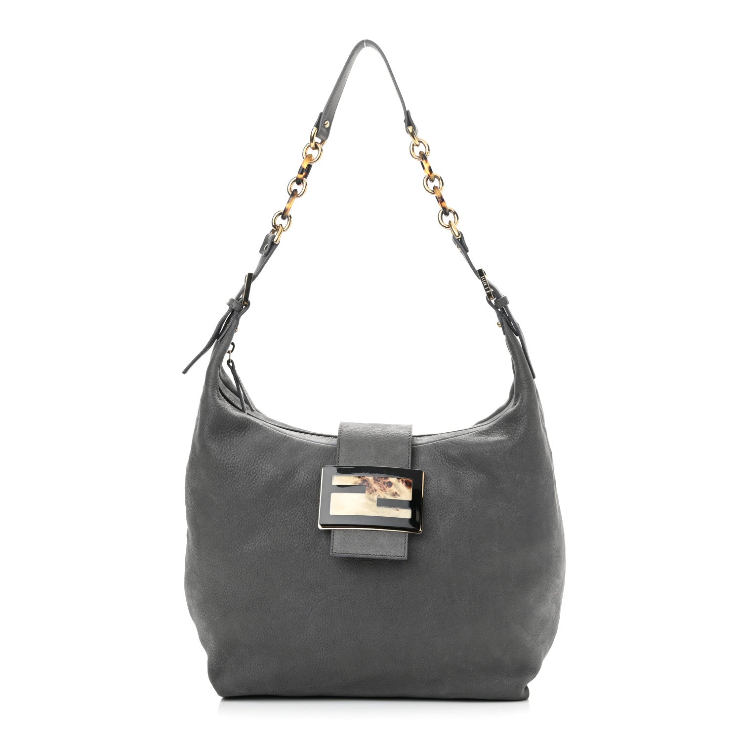 Fendi Vitello Savana Forever Hobo Grigio Tartaruga Natural 1 of 13
