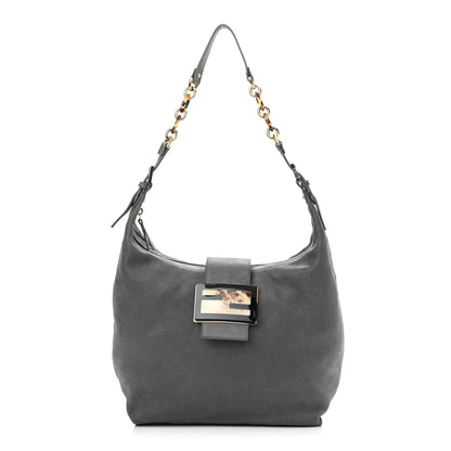 Fendi Vitello Savana Forever Hobo Grigio Tartaruga Natural 1 of 13