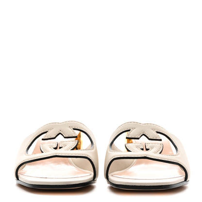 Gucci Cosmos Softy Calfskin Interlocking G Cut Out 55mm Slide Sandals 41 Mystic White 2 of 9