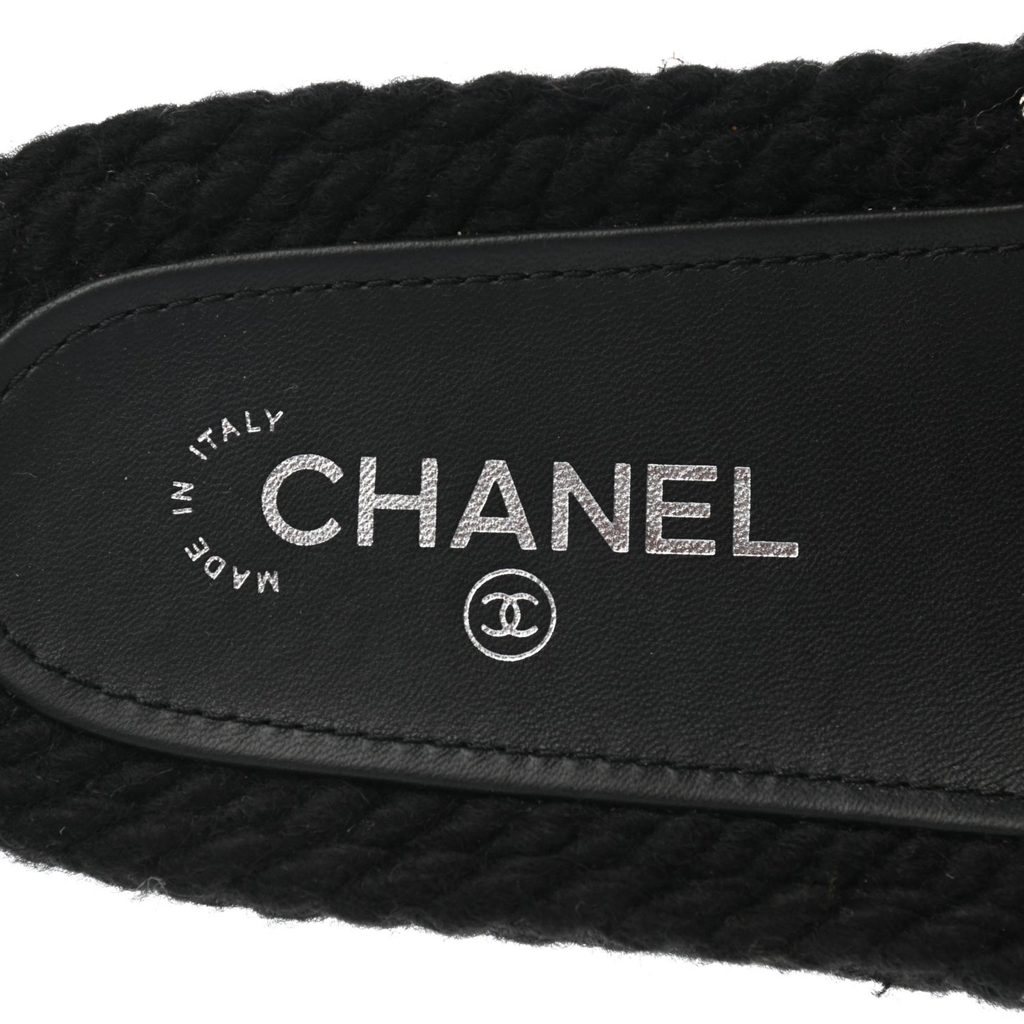 Knit Braided Slide Sandals 38 Black