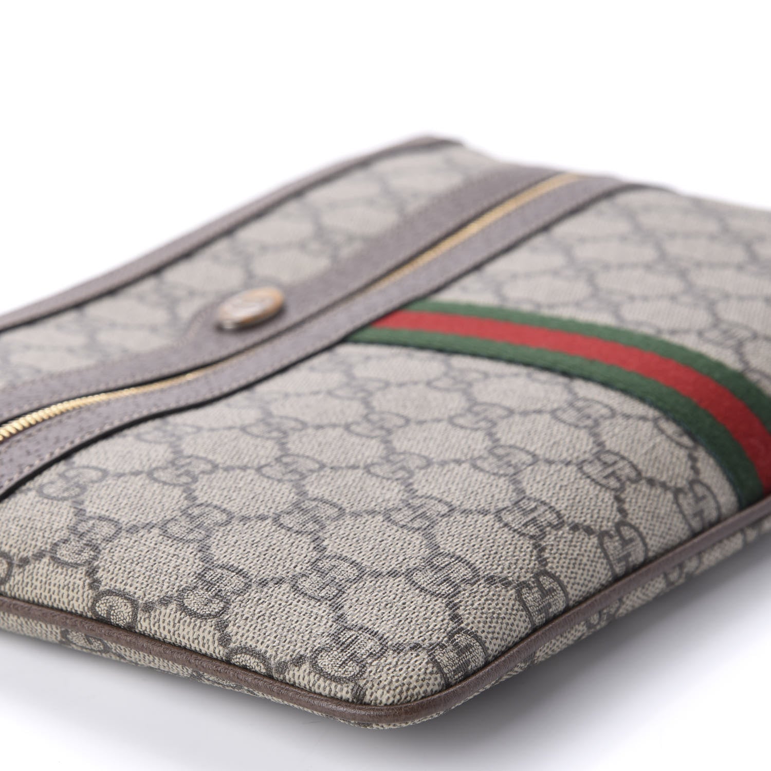 Gucci GG Supreme Monogram Large Ophidia Pouch Clutch Brown 6 of 10