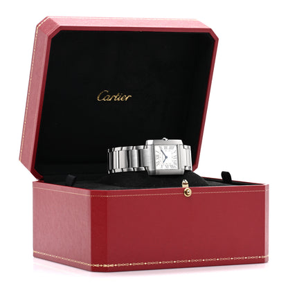 Cartier Stainless Steel Diamond Bezel 27mm Tank Francaise Quartz Watch 5 of 5