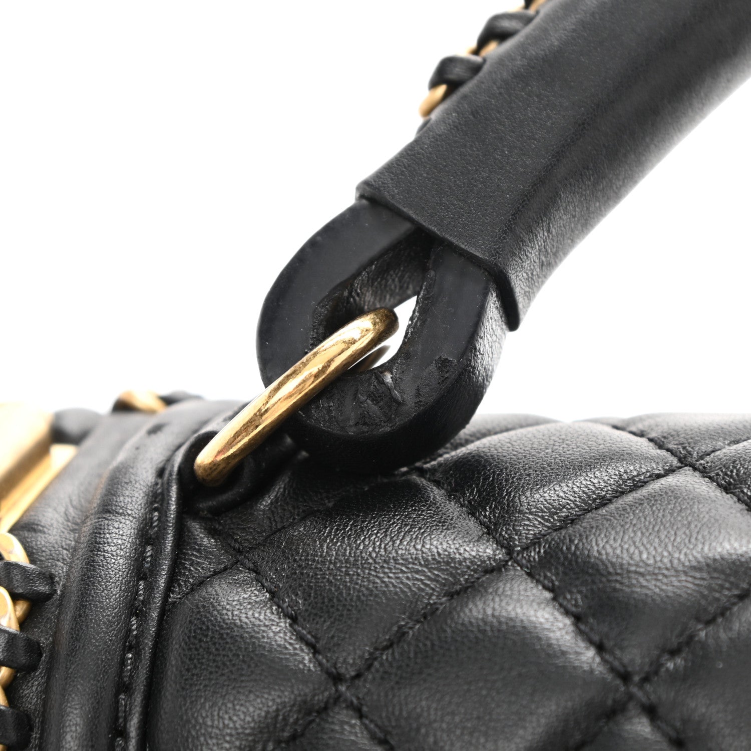 Chanel Calfskin Quilted New Medium Boy Top Handle Flap Black 11 of 11