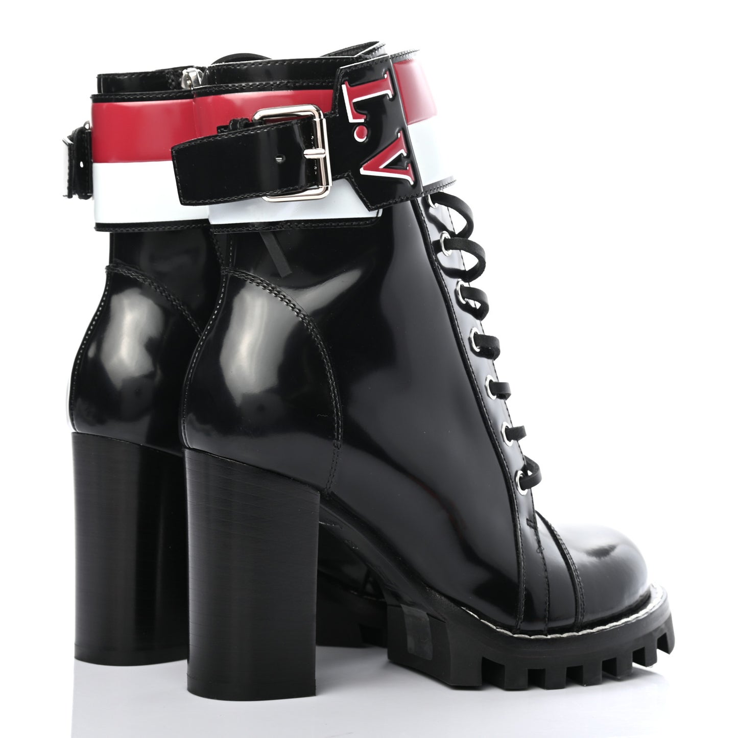 Patent Calfskin Star Trail Ankle Boots 36 Black
