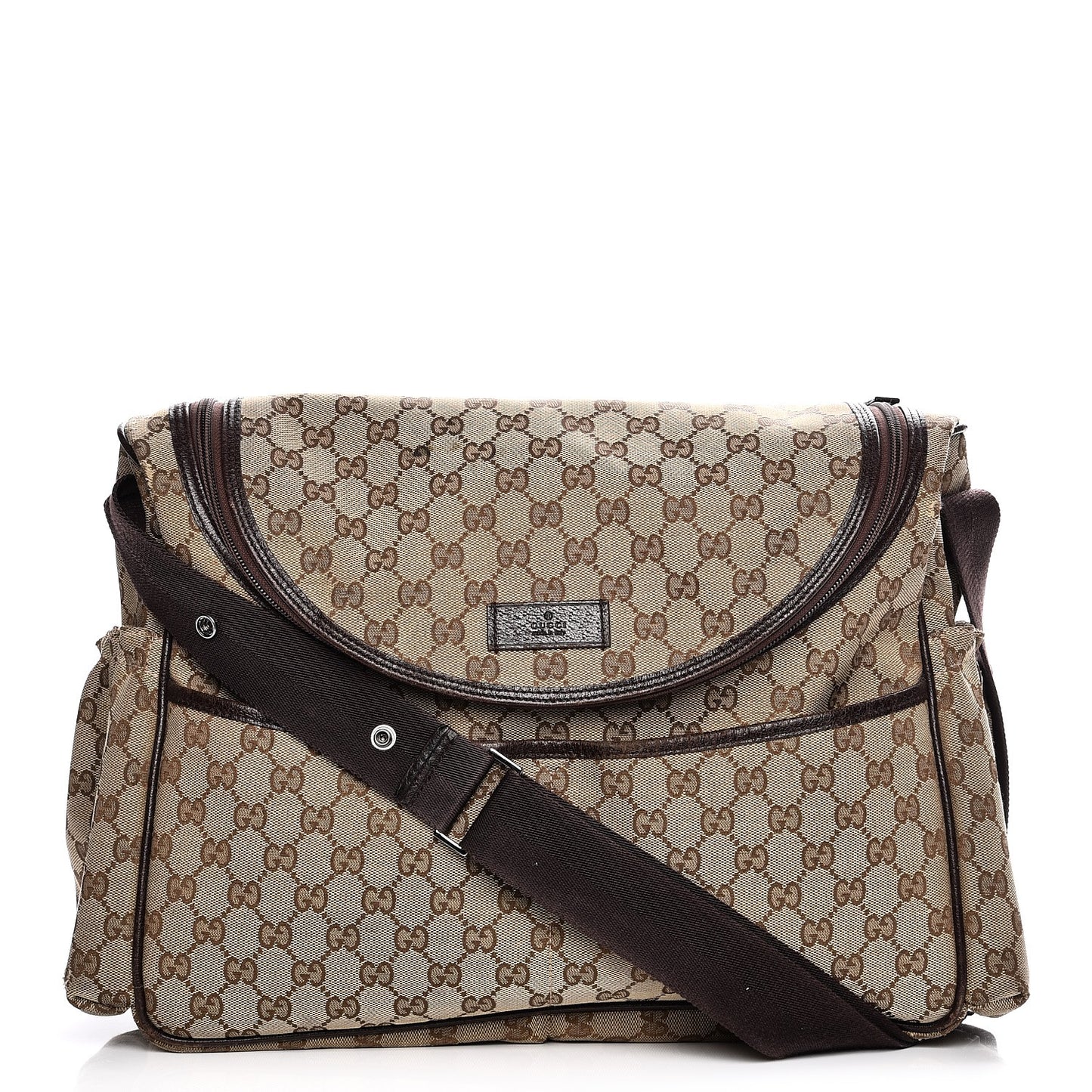 Monogram Natural Pigskin Large Diaper Bag Beige Ebony Cocoa Dark Chocolate