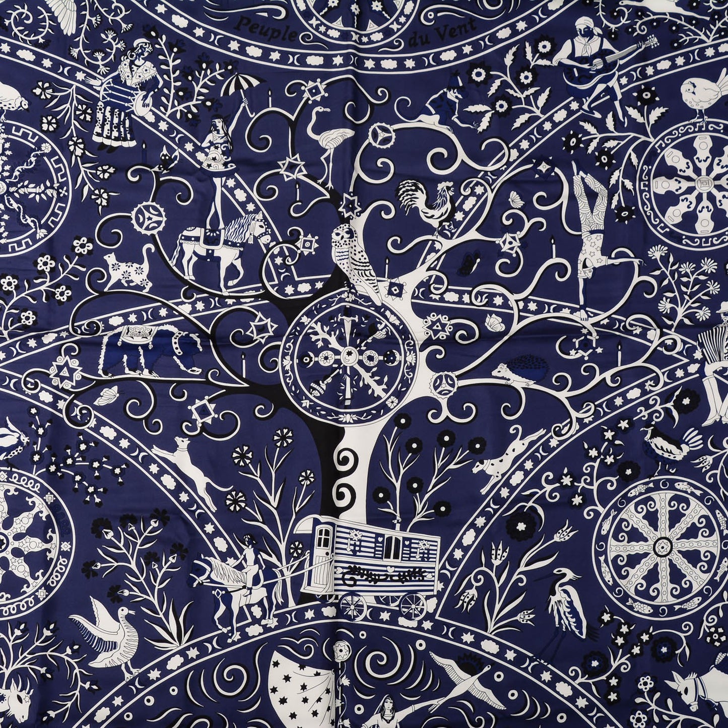 Silk Twill Peuple Du Vent Scarf 140 Marine