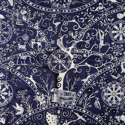 Hermes Silk Twill Peuple Du Vent Scarf 140 Marine 1 of 6