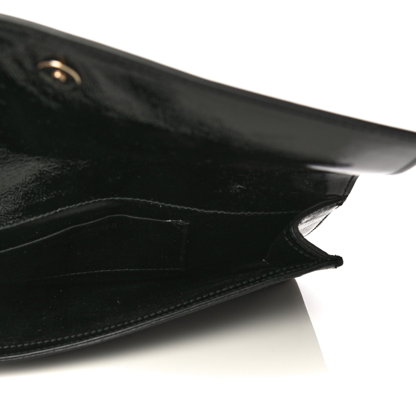 Textured Patent Monogram Small Belle De Jour Clutch Black