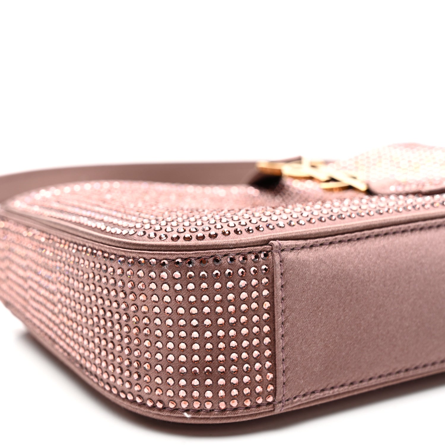 Saint Laurent Satin Crystal Le 5 A 7 Mini Hobo Elderberry 8 of 9