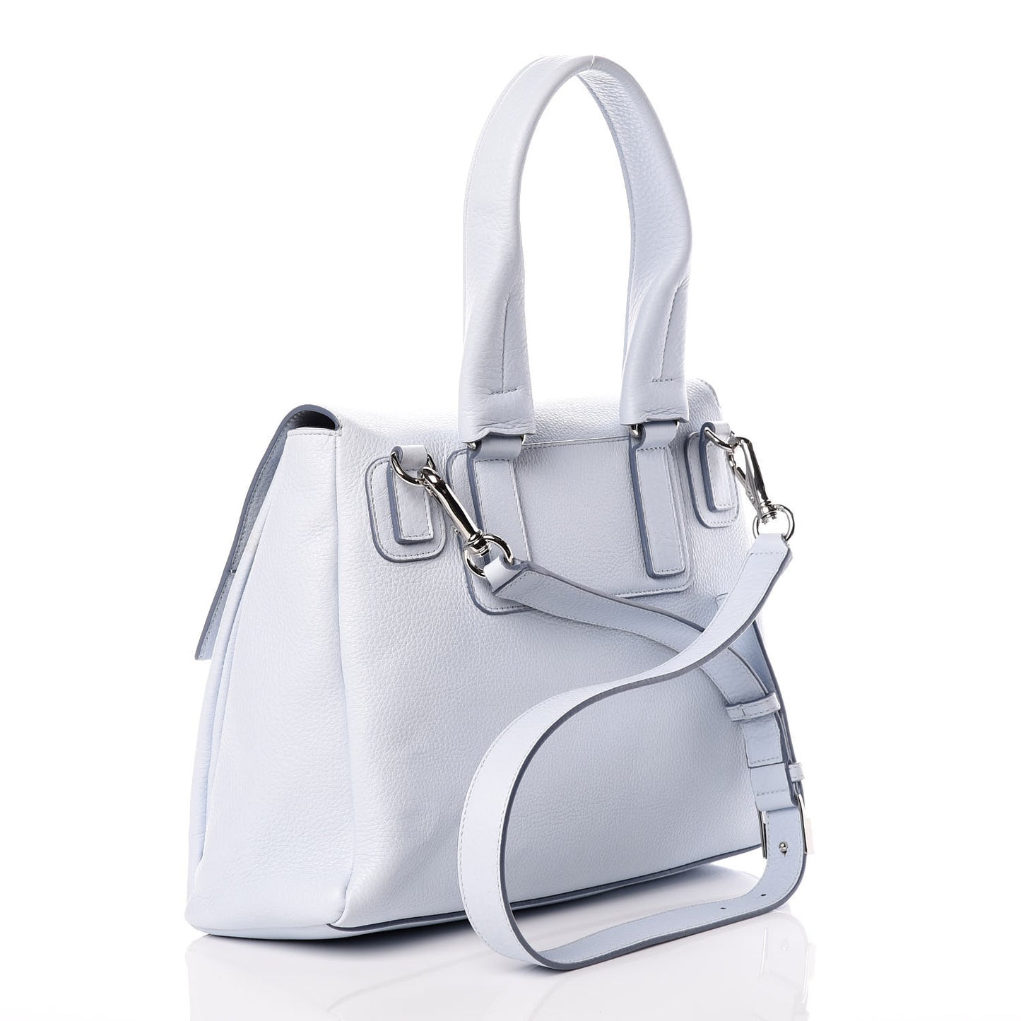 Calfskin Small Pandora Pure Flap Bag Light Blue