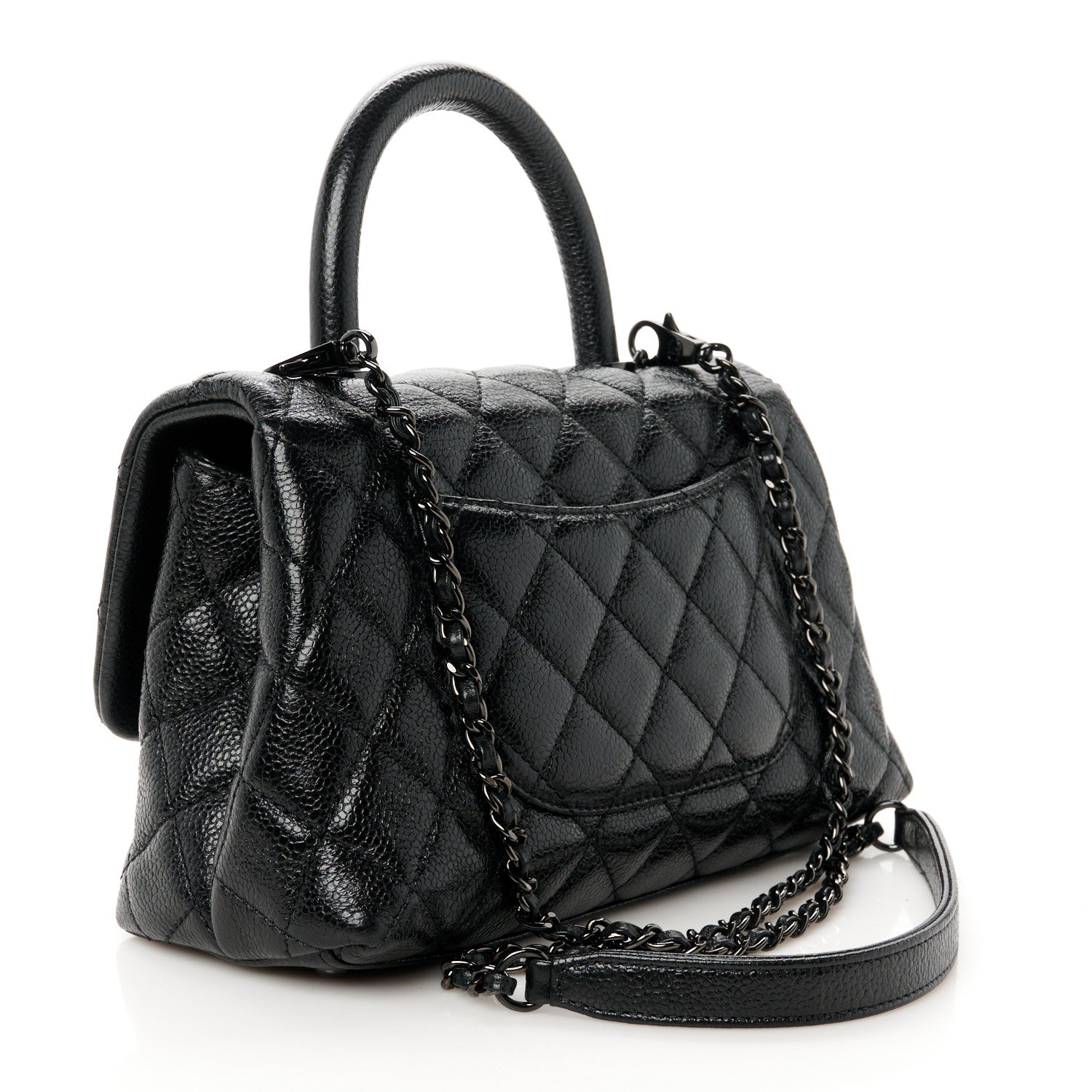 Chanel Caviar Quilted Mini Coco Handle Flap So Black 3 of 11