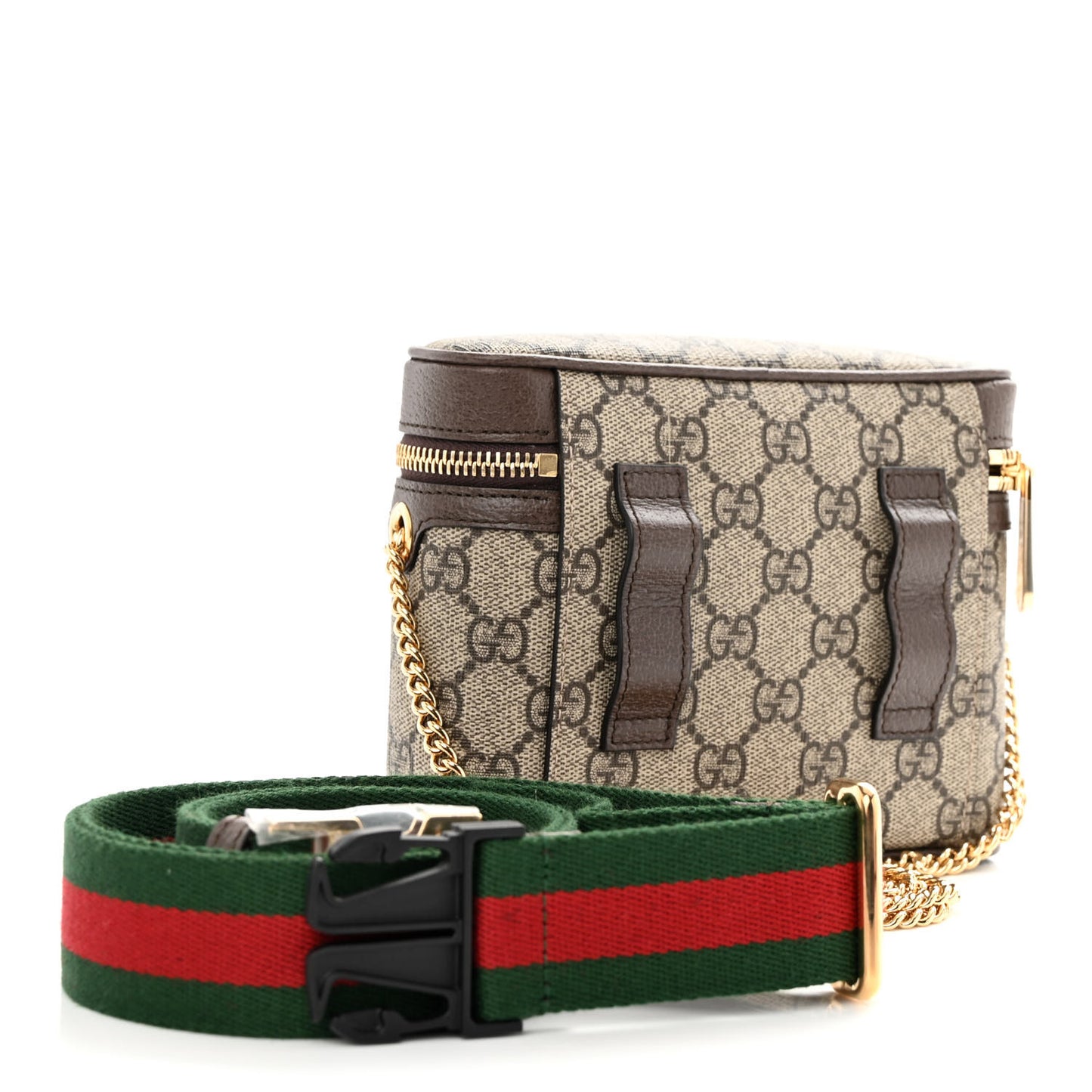 GG Supreme Monogram Web Ophidia Belt Bag 110 44 Dark Brown