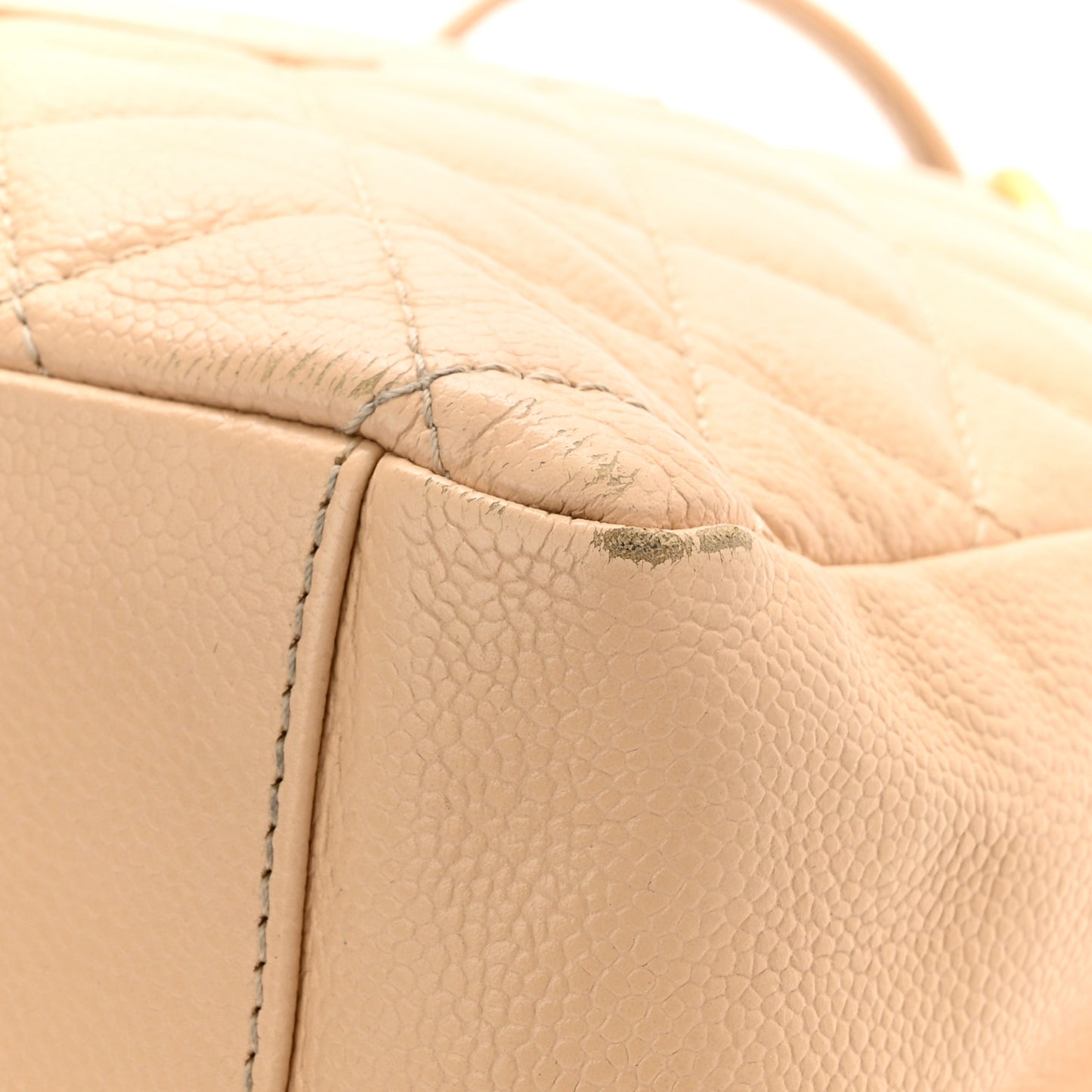 Caviar Quilted Grand Shopping Tote GST Beige Clair