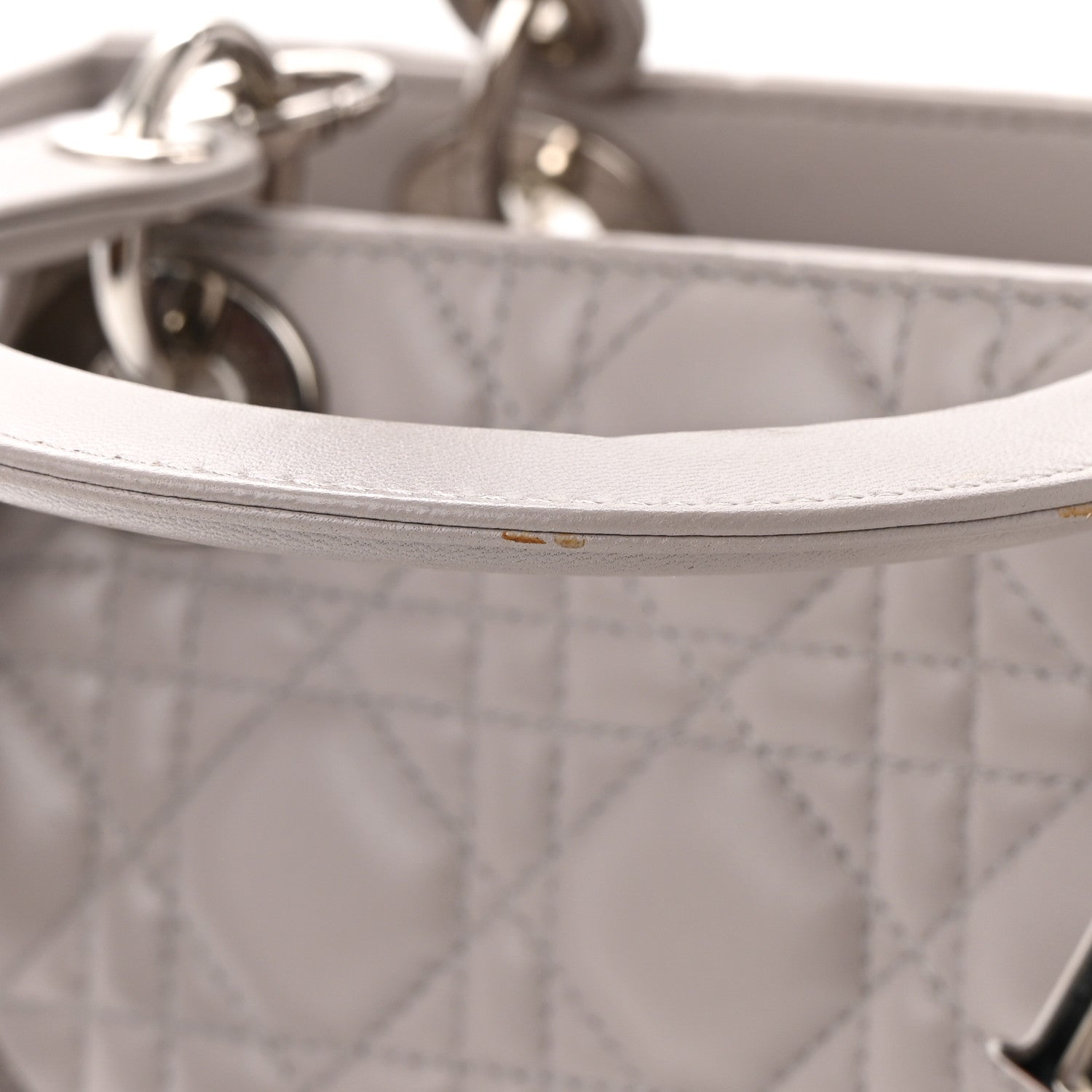 Christian Dior Lambskin Cannage Medium Lady Dior Grey 15 of 18