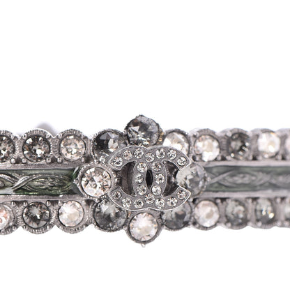 Chanel Ruthenium Crystal Cutout CC Wide Cuff 4 of 8