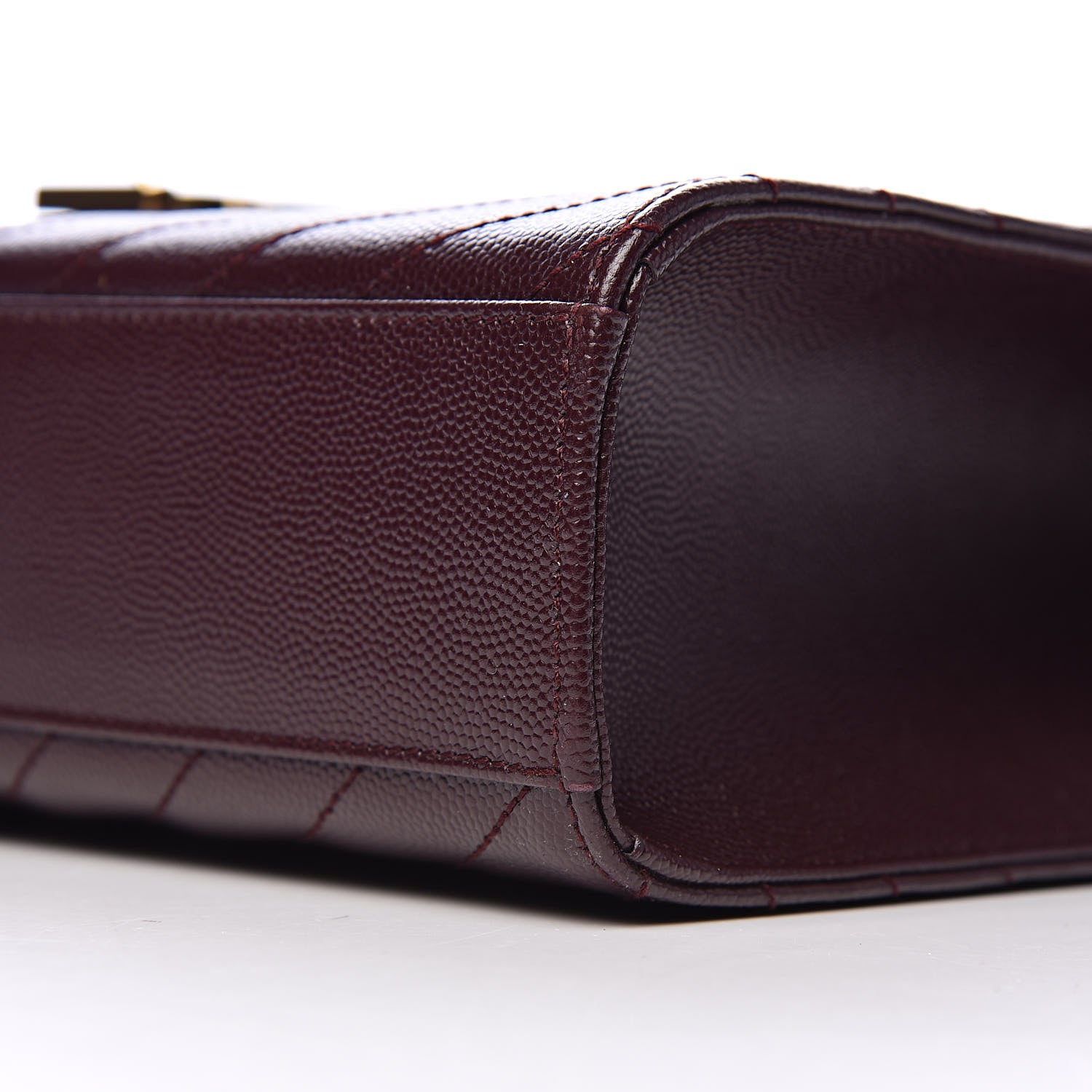 Saint Laurent Grain De Poudre Matelasse Chevron Large Monogram Satchel Rouge Legion 10 of 11