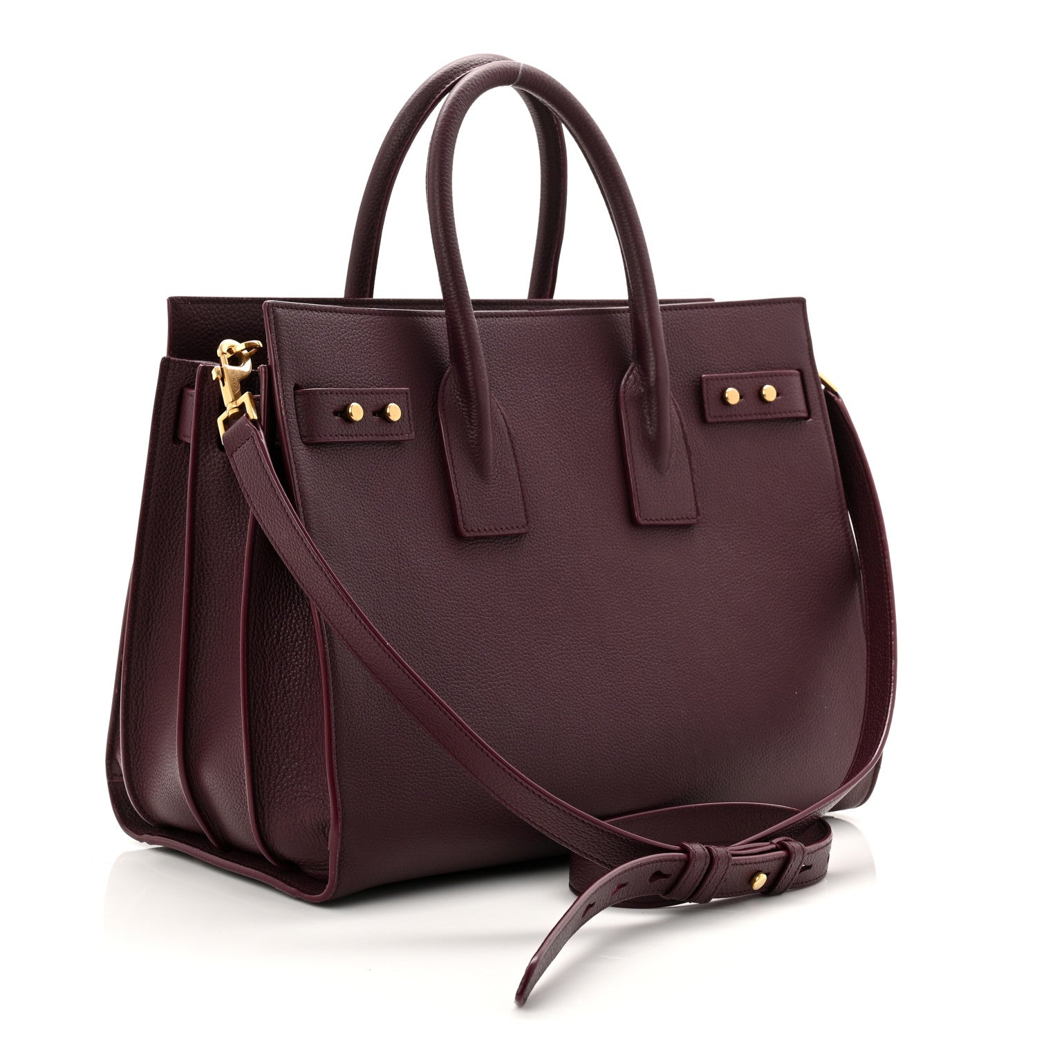 Saint Laurent Grained Calfskin Small Supple Sac De Jour Rouge Cabernet 3 of 13