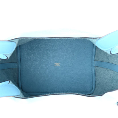 Hermes Taurillon Clemence Picotin Lock 22 MM Bleu Du Nord 5 of 11