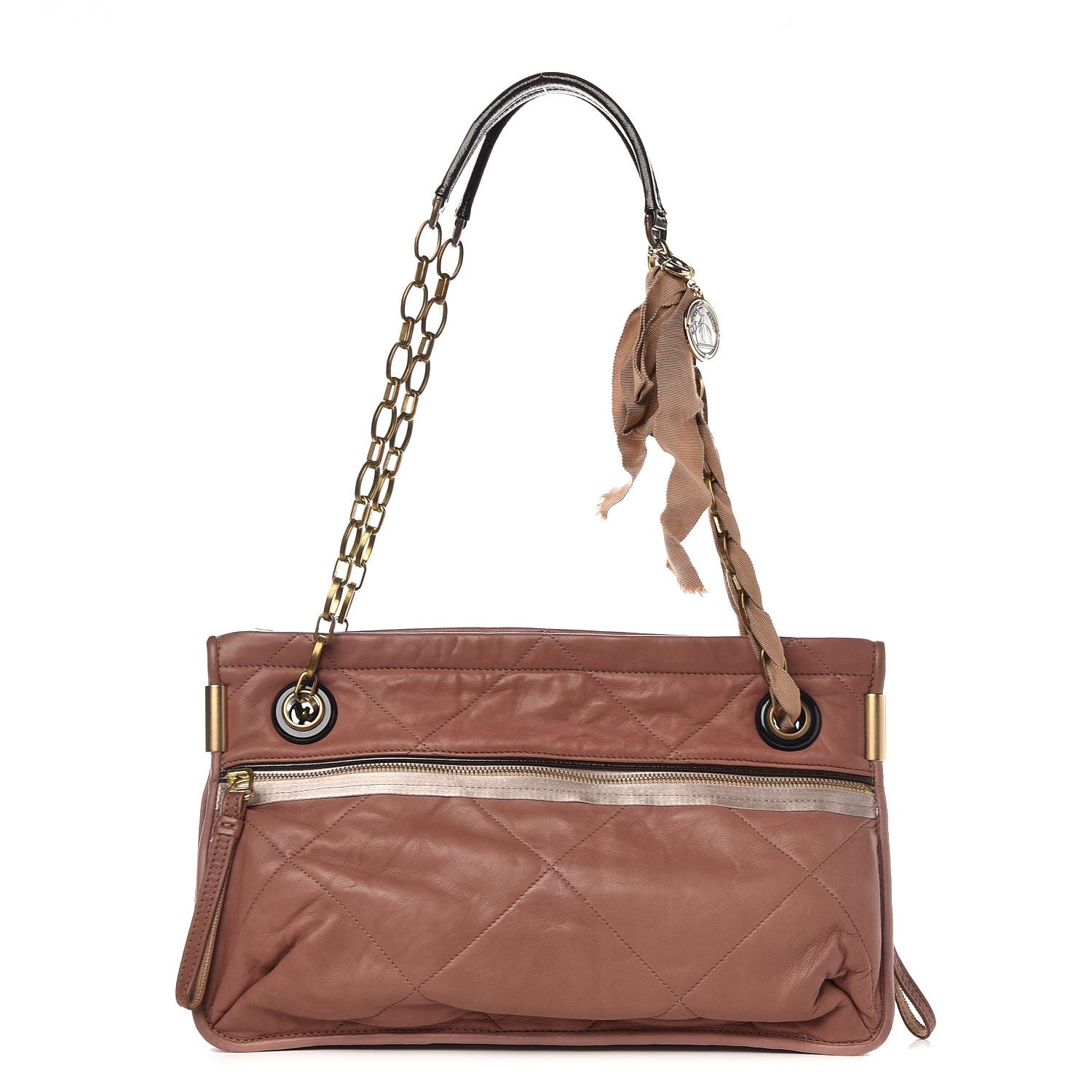 Lanvin Lambskin Quilted Medium Amalia Shoulder Bag Vieux Rose 1 of 6