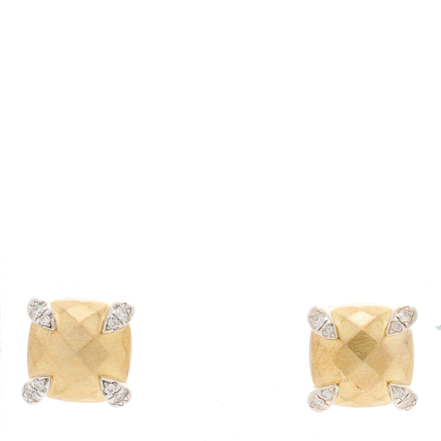 David Yurman Sterling Silver 18K Yellow Gold Diamond Chatelaine Triple Drop Earrings 3 of 6