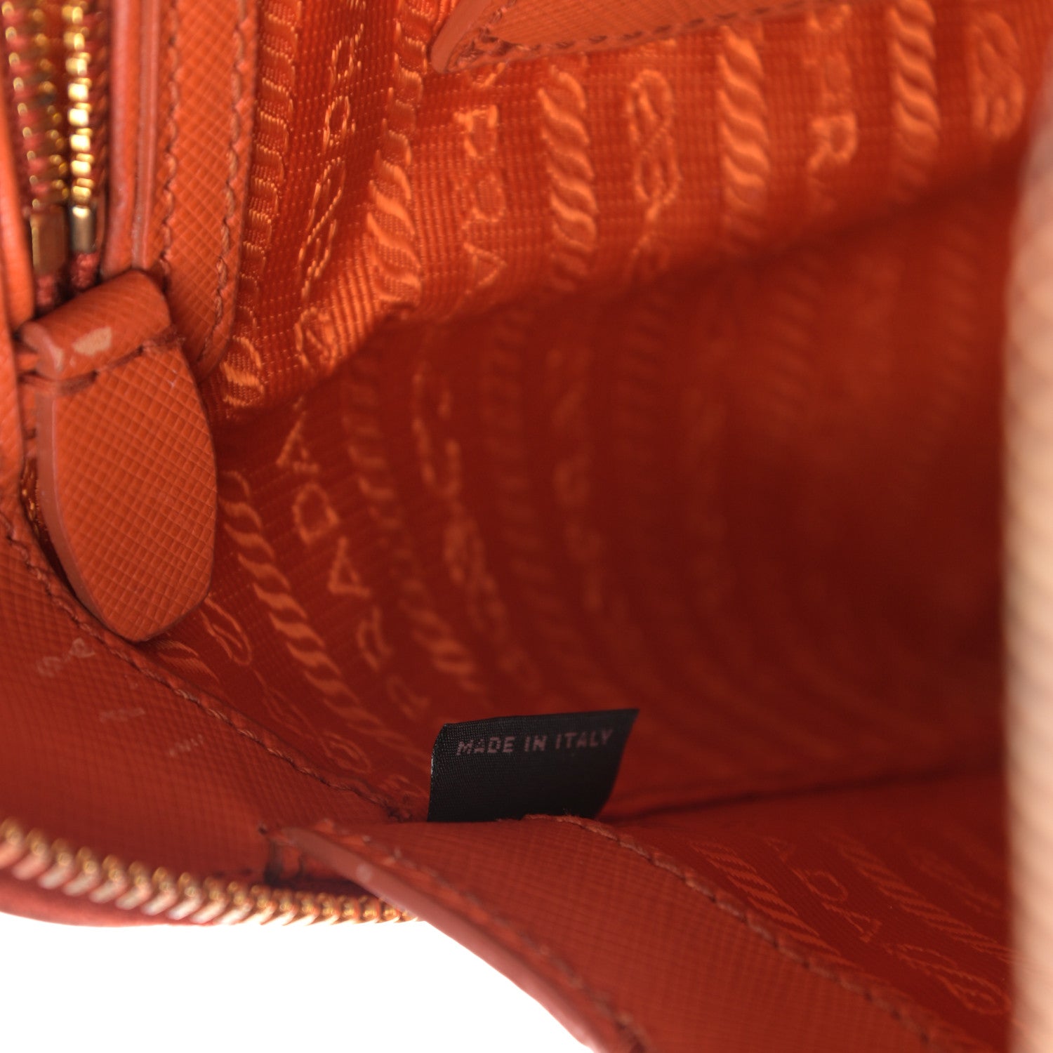 Prada Saffiano Lux Medium Promenade Tote Papaya 7 of 19