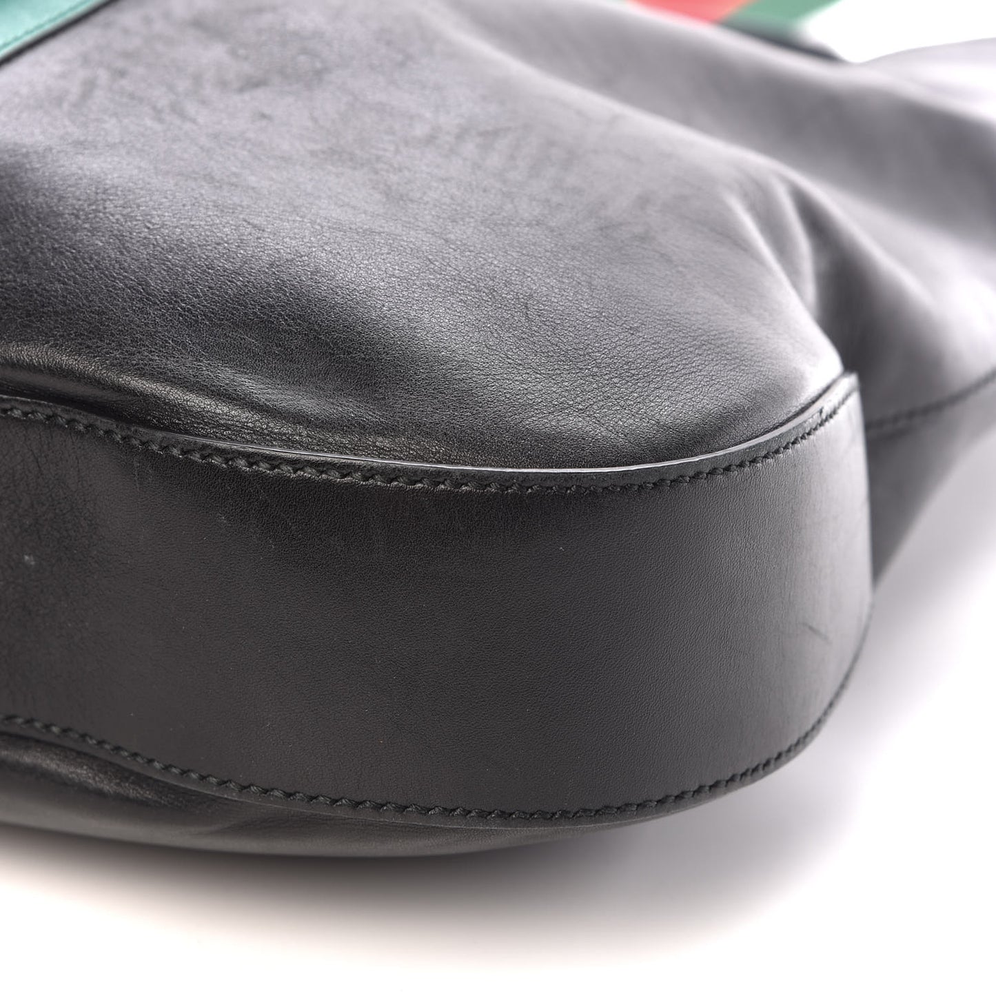 Calfskin Web Stripe Medium Dionysus Hobo Black