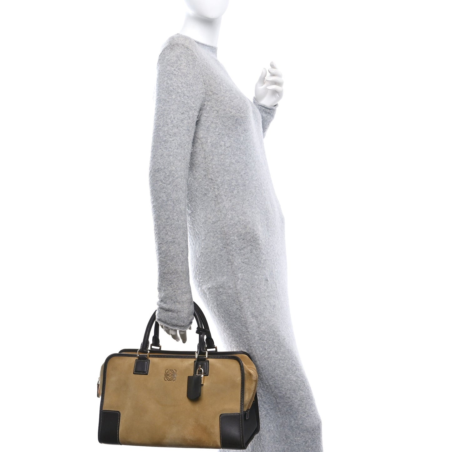 Suede Calfskin Amazona 36 Gold Brown