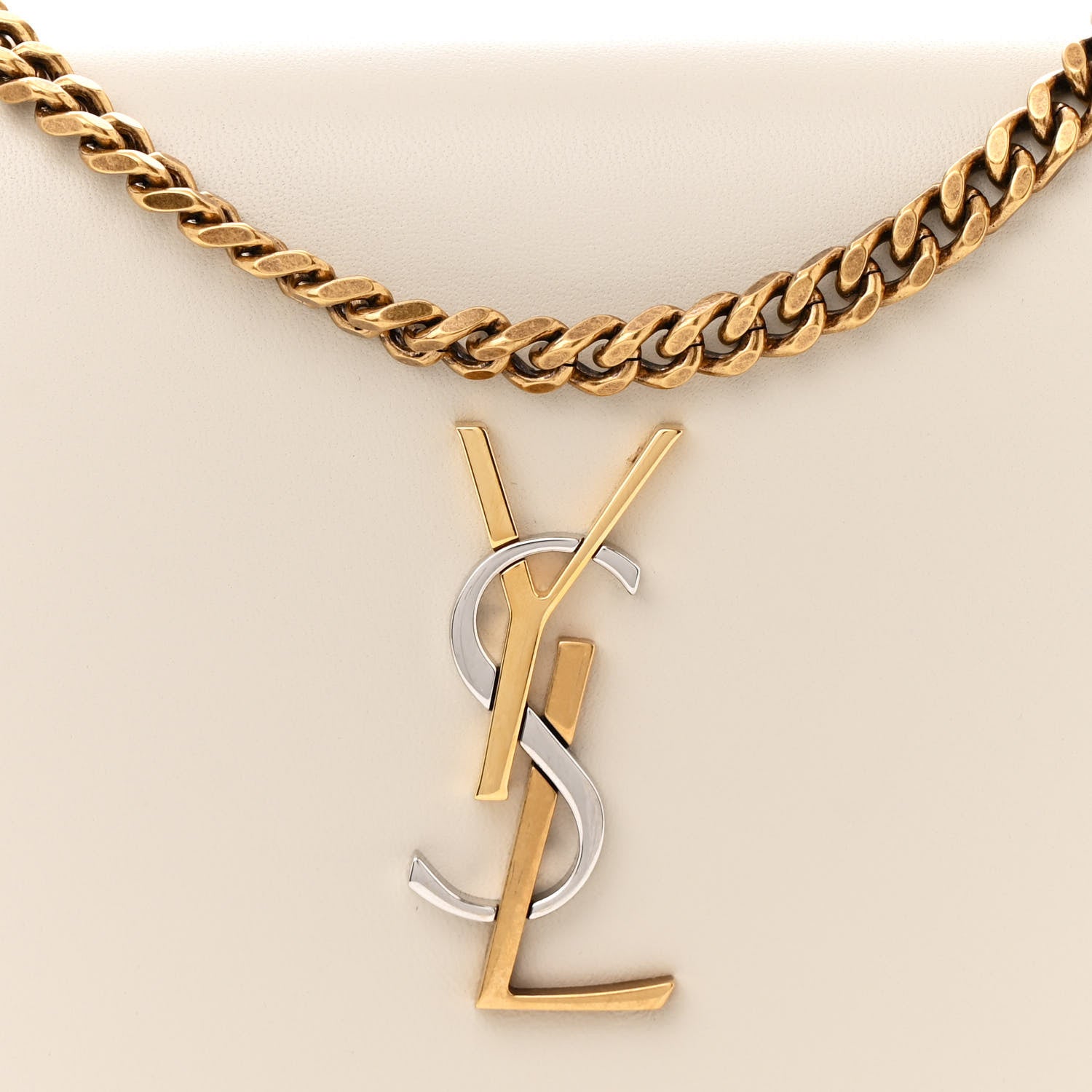 Saint Laurent Smooth Calfskin Tri-Metal Cassandre Wallet On Chain WOC 7 of 15