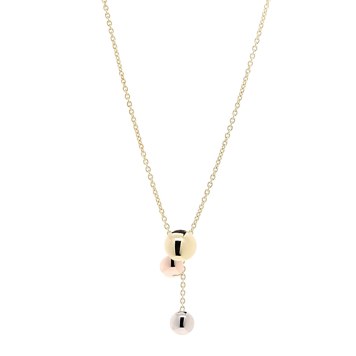 18K Pink Yellow White Gold Sweet Trinity Drop Necklace