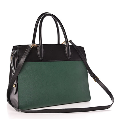 Prada Saffiano City Calf Medium Esplanade Tote Biliardo Black 3 of 11