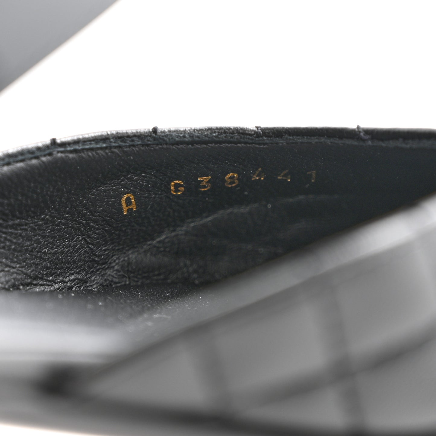 Patent Lambskin Quilted Cap Toe Ballerina Flats 38 Black