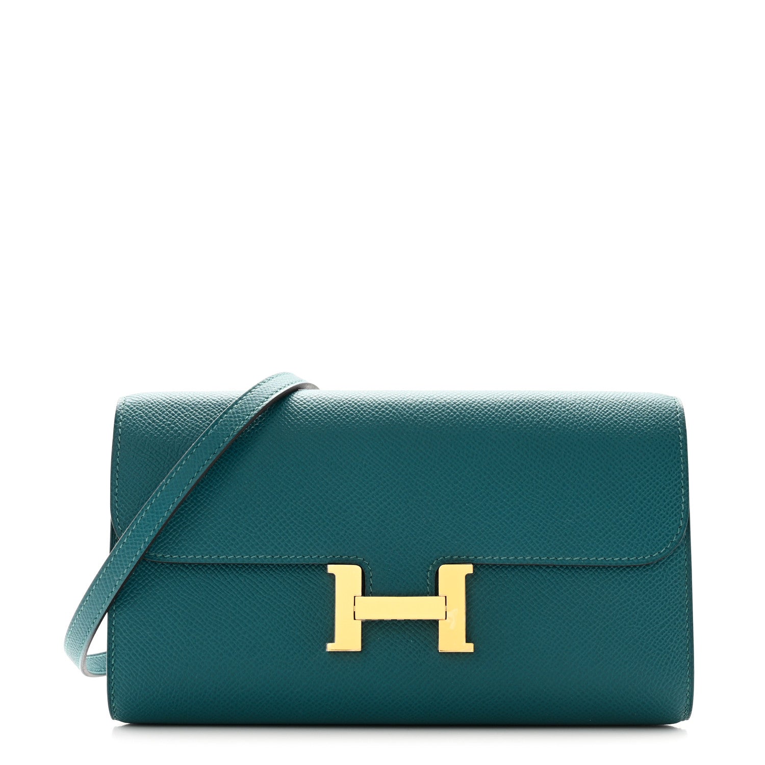 HERMES Epsom Constance Long Wallet To Go Vert Bosphore