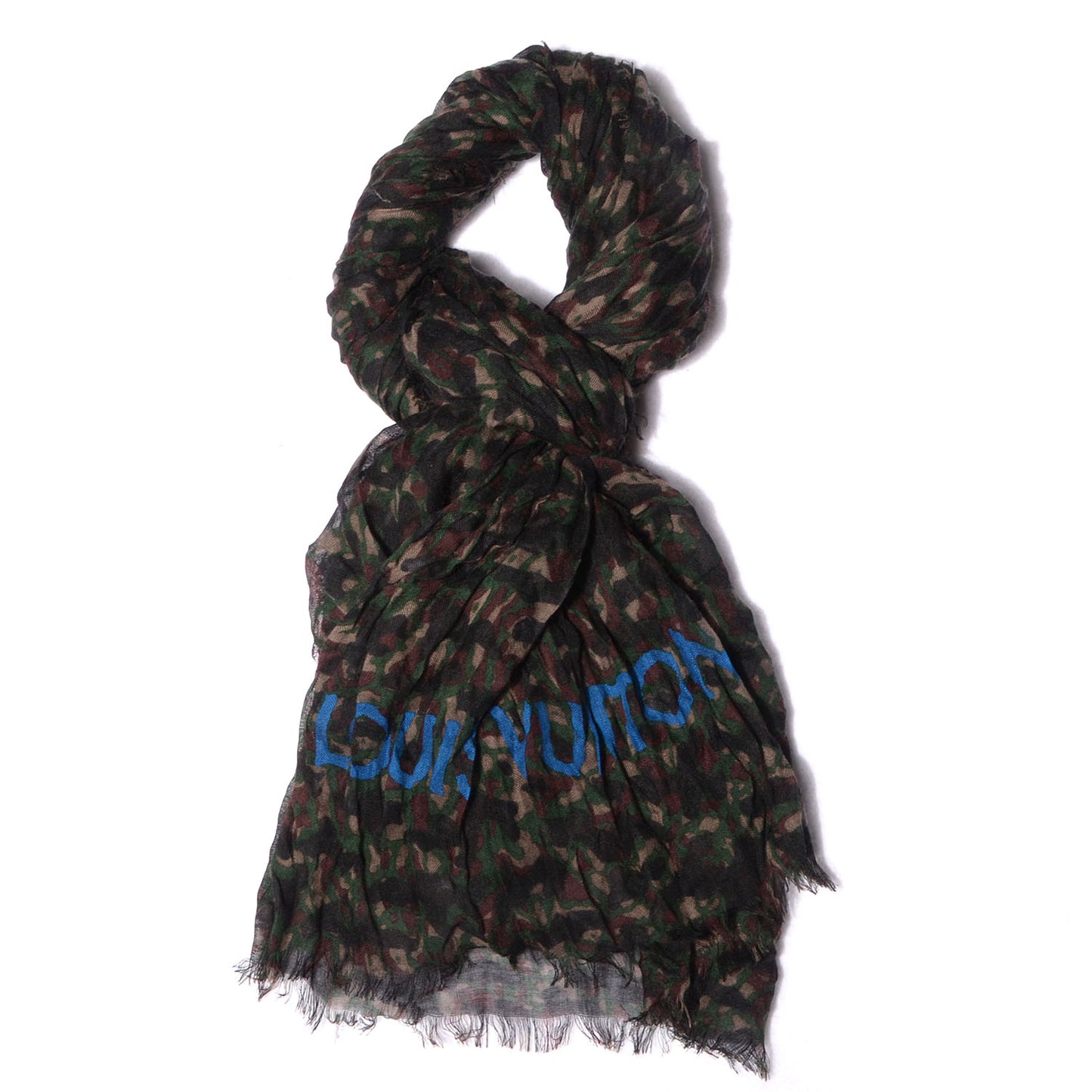 Cashmere Silk Lezard Stole Marron Vert