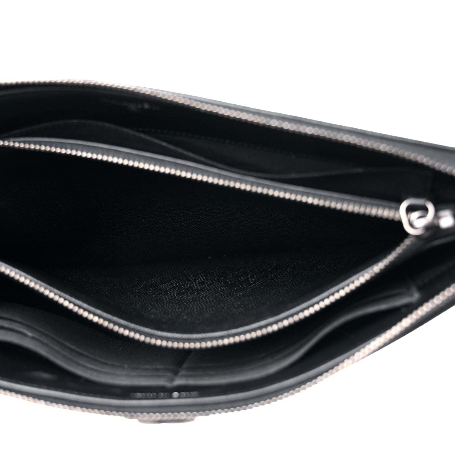 Chanel Caviar Chevron Quilted Small Zipped Boy Pouch Black 6 of 17