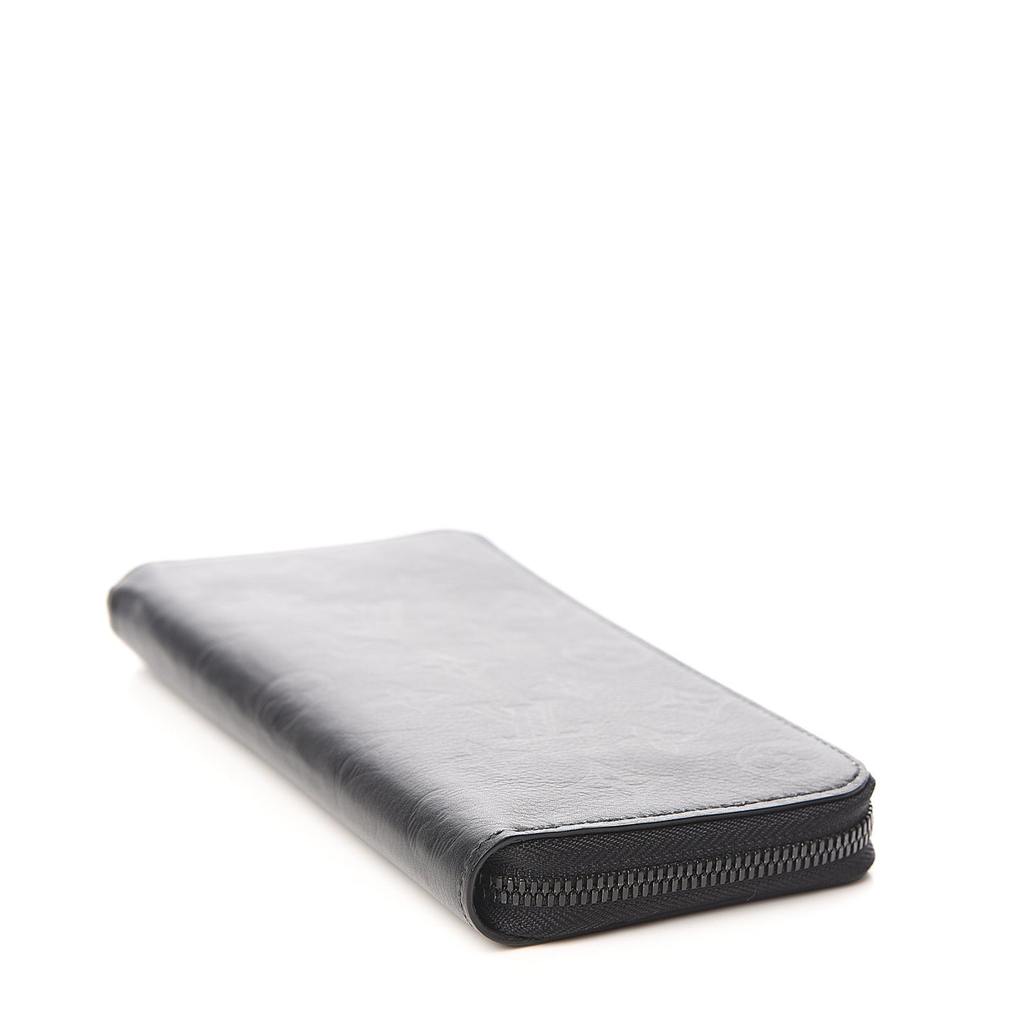 Calfskin Monogram Shadow Vertical Zippy Wallet Black