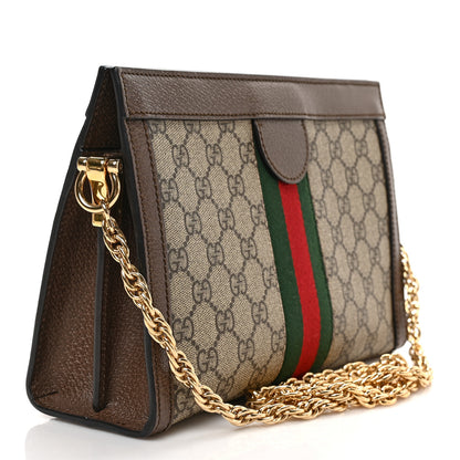 Gucci GG Supreme Monogram Web Small Ophidia Chain Shoulder Bag Brown 3 of 10