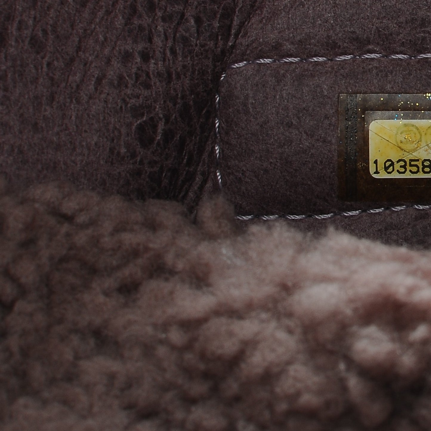 Shearling Quilted Medium Single Flap Purple