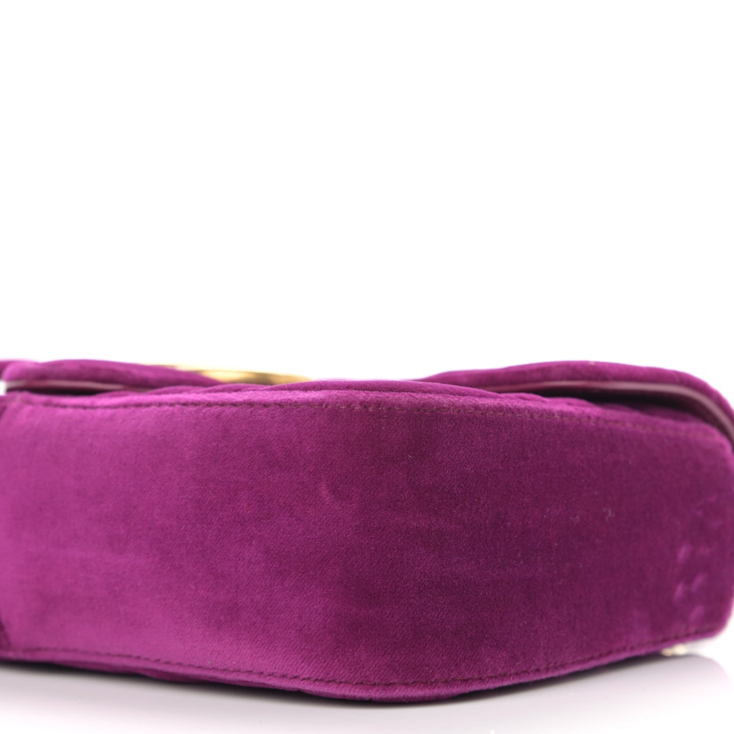 Velvet Matelasse Mini GG Marmont Shoulder Bag Fuchsia Violet Cyclamen
