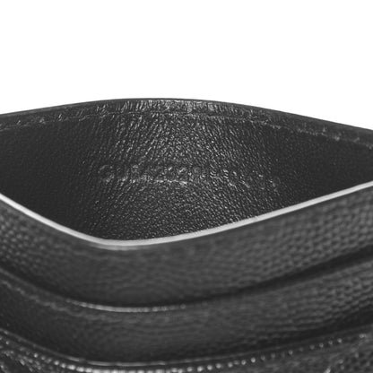 Saint Laurent Grain De Poudre Matelasse Chevron Monogram Credit Card Case Black 7 of 7
