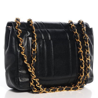 Chanel Caviar Vertical Quilt Jumbo Flap Black 3 of 8